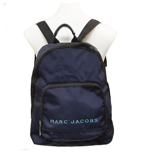 Marc Jacobs New York Embroidered Logo Blue Indigo Nylon Backpack M0014780