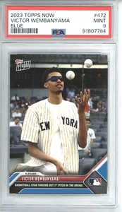 POP 6 PSA 9 2023 TOPPS NOW BLUE #/49 VICTOR WEMBANYAMA RC SPURS - Picture 1 of 2