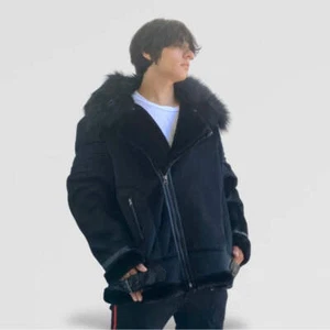 Chaqueta de invierno para hombre Manzini negra de piel sintética MWT - Imagen 1 de 11