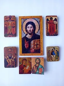 Orthodox Icons (Set of Six Handmade Wooden Icons) FREE SHIPPING! - Picture 1 of 9