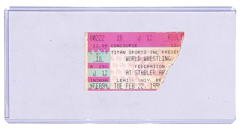 WWF Lex Luger intro as WWF CHAMPION TV TAPING wrestling ticket stub wwe Feb 1994 Cover