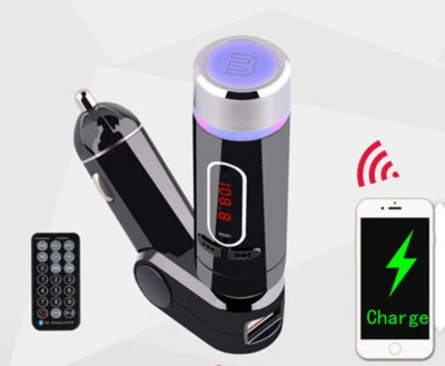 Bluetooth Car FM Transmitter Wireless MP3 Player Handsfree Car Kit LED TF FM28 - Image 1 of 4