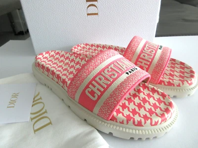 Dior Dway Slides Rosa Peonía Talla 10.5 40.5 TOTALMENTE NUEVO 100% AUTÉNTICO Foto 1 de 4