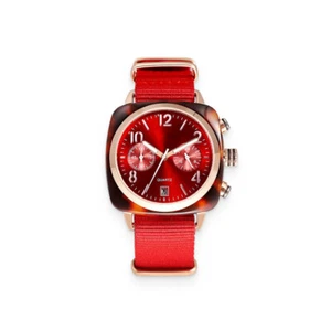Red Durable Nylon Cloth Band Watch For Women - Picture 1 of 2