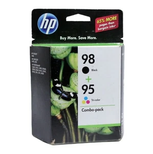 2 Genuine Factory Sealed HP 98 Black & 95 Color Ink Cartridges (1 of ea) 2017-18 - Picture 1 of 1