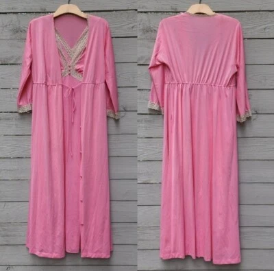 Conjunto de 2 batas de camisón vintage años 60 70 Vanity Fair rosa talla 38 euro Foto 1 de 4