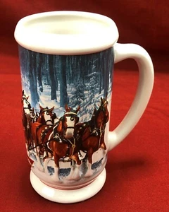 Bud Budweiser Crystal Clear Beer Mug Glass Cup Flute King of Beers - Picture 1 of 8