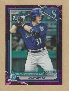 2024 1st Bowman Chrome AIDAN SMITH Fuchsia Lunar Refractor #BCP-45 Marners /199 - Picture 1 of 2
