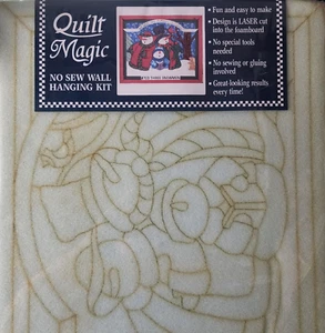 Quilt Magic THREE SNOWMEN No Sew Wall Hanging Kit 703 Sealed 18.5" x 15" - Picture 1 of 5