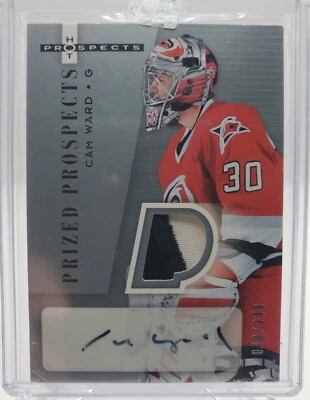 Cam Ward 2005-06 Fleer Hot Prospects Patch Auto RC /349 - Image 1 of 2