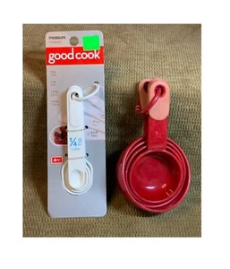 SET OF MEASURING SPOONS NEW & SET OF MEASURING CUPS USED - Picture 1 of 2