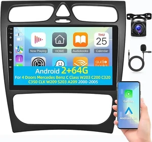 For Mercedes Benz W203 W209 W463 Radio Player 9" Android13 GPS GPS Carplay 2+64G - Picture 1 of 7