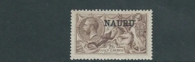 NAURU 1920 SEAHORSE sobreimpresión única (Scott 116 2sh6d gris marrón) en muy buen estado MLH zy Foto 1 de 2