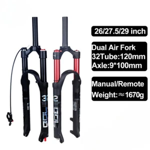 Mountain Bike Supension Double Shoulder Air Fork 26/27.5/29er Travel 100/120mm - Picture 1 of 30