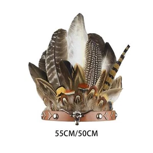 Indian Feather Headband Native American Indian Headwear for Halloween Mardi Gras - Picture 1 of 15