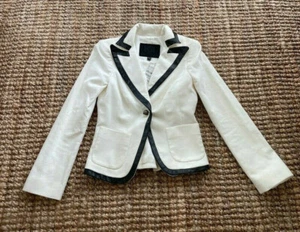 New! 2 NWT Bebe Leather Trim Jacket Blazer $189 Made in USA - Picture 1 of 10