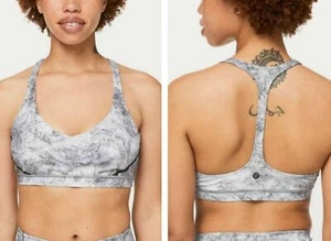NEW LULULEMON THE LAB Gray Arise Bra Reflective Strappy Sports Yoga Bra 4 $98 - Picture 1 of 5