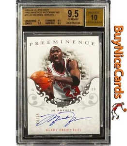 Michael Jordan Upper Deck Premier Preeminence 2008 automático/25 # PEJO BGS 9,5 - Imagen 1 de 4