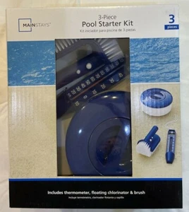 Mainstays 3-Piece Pool Starter Kit Thermometer, Floating Chlorinator, and Brush - Picture 1 of 3
