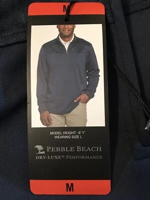 Nuevo Pullover PEBBLE BEACH Estampado Azul Seco-Lujo Rendimiento 1/4 Cremallera Talla M Para Hombres Nuevo con Etiquetas Foto 1 de 4