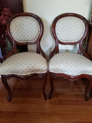 Victorian Balloon Back Parlor Chairs Cover