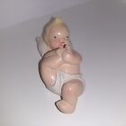 Vtg Piano Baby 5" Holding Foot Ceramic Or Wall Hanging 40S Kitsch 2238C Nursery