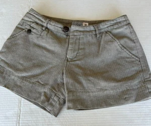 VOLCOM Womens Size 3 Low Rise herring bone tan/brown Mini Shorts - Picture 1 of 8