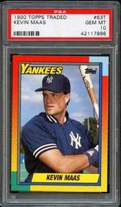 BB - 1990 - Topps Traded - #63T - Kevin Maas - PSA 10 - GEM MT - Picture 1 of 2