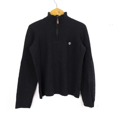 Timberland Maglione Uomo Taglia M Nero Lana Comodo Invernale Casual Moderno Logo - Imagen 1 de 4