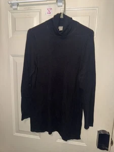 Chicos schwarz gerippt Wasserfallausschnitt Pullover Tunika Gr. 1 (HOME12) - Bild 1 von 2