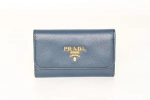 Prada Keyholder Card Wallet Navy 133080916 - Picture 1 of 7