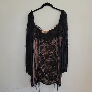 For Love of Lemons Monroe Minikleid Spitze Herzausschnitt Cinch Large Whimsigoth - Bild 1 von 15