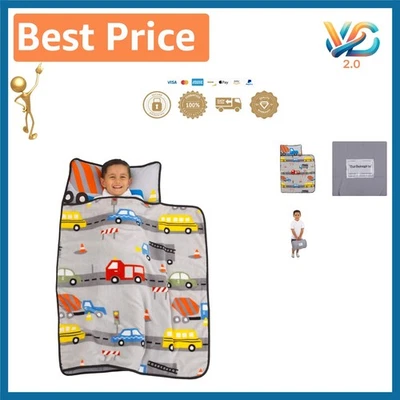 Acogedor juego de alfombrilla acolchada para siestas para niños pequeños con almohada y manta - Lavable a máquina Foto 1 de 4