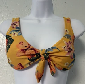 Hollister Swim Damen Bikini Oberteil Only Gold Blumen Hawaii Größe S Small - Bild 1 von 4