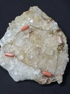 Vintage Coral And 14k Gold Bracelet 1.6g - Picture 1 of 3