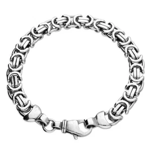 Bracciale Da Uomo Multi Link Fantasia Bracciale Ossidato In Argento Sterling 925 - Foto 1 di 2