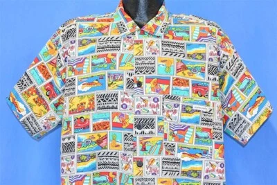 CAMISA MASCULINA VINTAGE ANOS 80 OP OCEAN PACIFIC SURF ROCK N ROLL GOLA LOOP BOTÃO PARA BAIXO L - Imagem 1 de 4