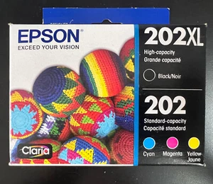 Epson 202XL Black 202 Cyan Yellow Ink Set T202XL-BCS T202XL120 T202520 1373 - Picture 1 of 5