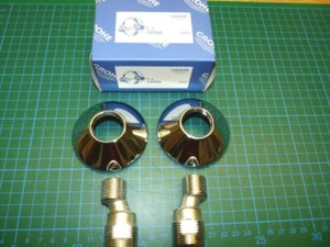 GROHE 12959 S WALL CONNECTION .Grohe 2 x 12959 045 Chrome Shower Bar Connector  - Picture 1 of 3