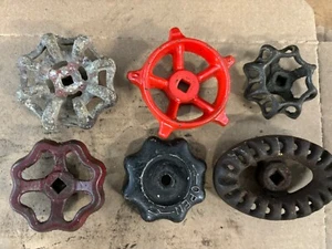 Vintage Wasser/Luft Ventil Griffe Wasserhahn Knöpfe Steampunk Industrial - 6er Gruppe - Bild 1 von 2