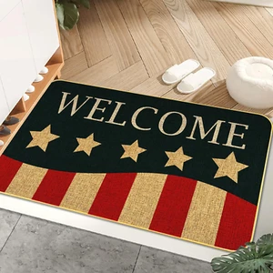 Patriotic Door Mat 4Th of July Doormat Independence Day American Stars Stripes M - Picture 1 of 12