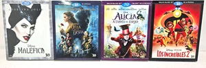 MALEFICENT, INCREDIBLES 2, BEAUTY & THE BEST & ALICE LOOKING GLASS (3D BLU-RAY) - Picture 1 of 1