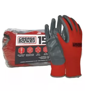 Paquete de 15 pares de guantes de trabajo para mecánico recubiertos de nitrilo de mono graso - Imagen 1 de 3