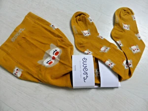 ewers Strumpfhose , currygelb mit Eulen und Pomotiv. NEU! - Bild 1 von 2