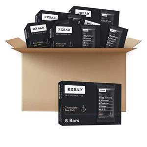 RXBAR Protein Bars 12g Protein Gluten Free Snacks Chocolate Sea Salt 6 Boxes - Picture 1 of 6