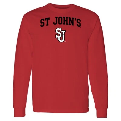 St John's University Red Storm Arch Logo Long Sleeve T-Shirt - Red - Image 1 of 4