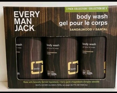 Every Man Jack~Body Wash, Sandalwood Santal, 3 pack 16.9 fl oz Ea - Image 1 of 2