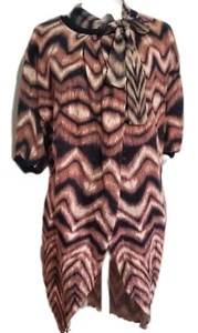 Karen Millen England braun Tiermotiv Seide Schal Krawatte Staubtuch Strickjacke SM neu mit Etikett - Bild 1 von 14