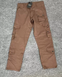 Boohoo Cargo Pants Mens Medium 31x30 Relax Fit Twill Brown Hiking N294 - Picture 1 of 7