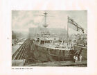 H.M.S. Empress Of India In Dry Dock HMS Antique Picture Print 1906 TKE#207